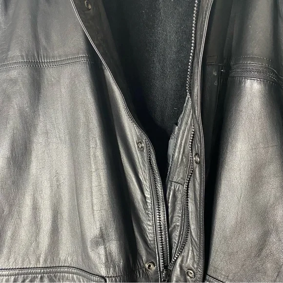 Sergio valente black leather jacket size 2XL (b56) - Picture 8 of 8
